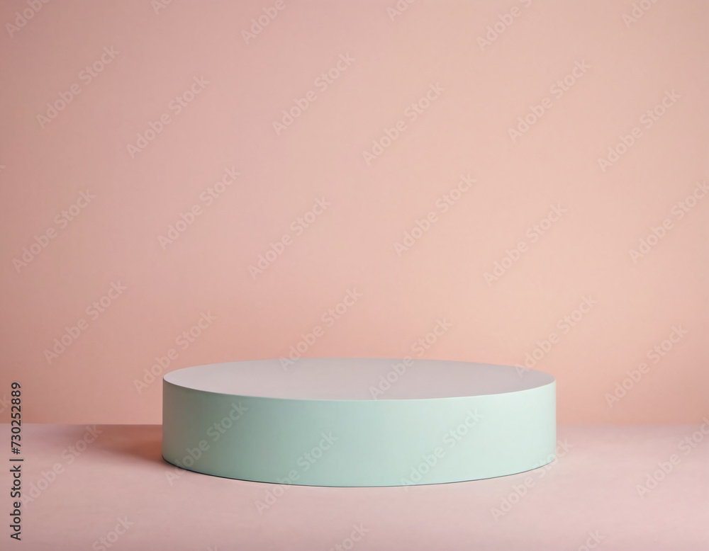 Product podium pedestal 3D render display stand with soft pastel colors Product podium pedestal 3D render display stand with soft pastel colors
