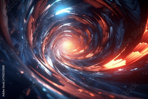 Energetic 3D spiral vortex creating a sense of movement
