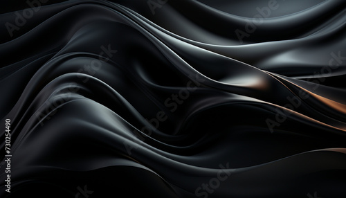 Abstract wave pattern on dark background creates a futuristic design generated by AI