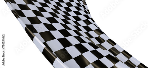 Fototapeta Naklejka Na Ścianę i Meble -  Wavy racing checkered flag with diagonal folds. Realistic 3d render