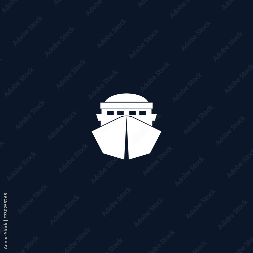 Ship icon isolated on blue background Ship icon isolated on blue background