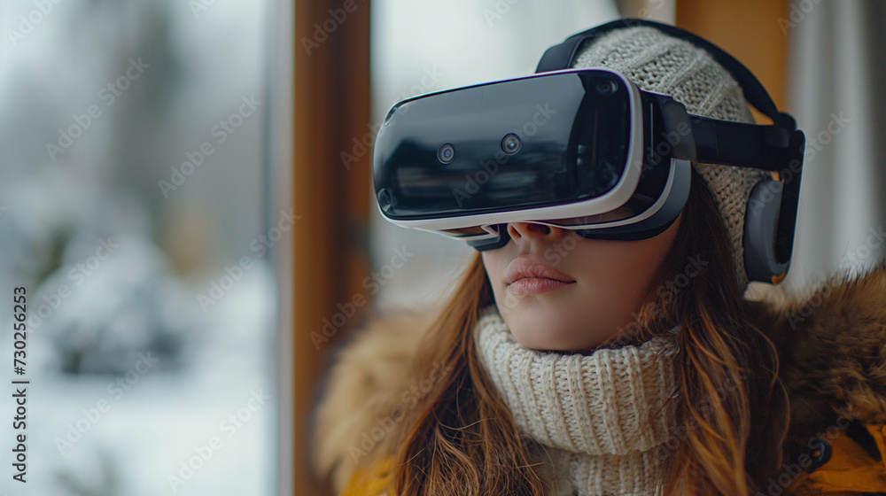 People using Virtual Reality VR Glasses People using Virtual Reality VR Glasses