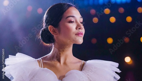 Graceful ballerina performing an elegant dance on stage