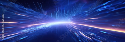 Indigo Futuristic Data Stream Abstract Background