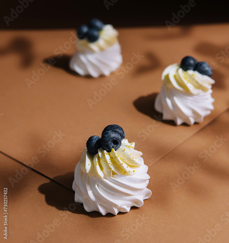 White vanilla zephyr and blueberries