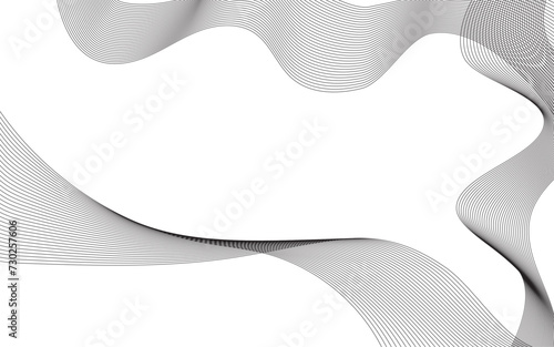 Abstract wave element for design. Digital frequency track equalizer. Stylized line art background. Vector illustration. Wave with lines created using blend tool. Curved wavy line, smooth stripe.