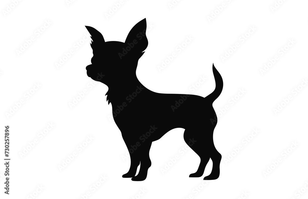 Chihuahua dog silhouette vector