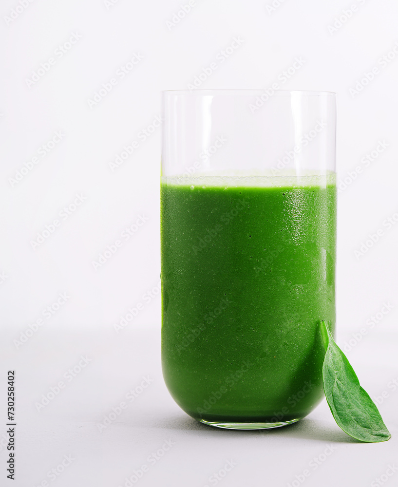 Glass of spinach detox juice isolated Glass of spinach detox juice isolated