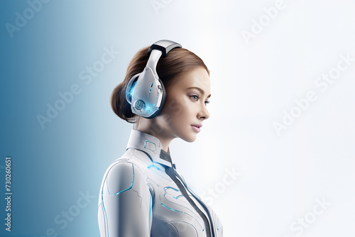 ai human call centre female agent isolated / generative ai