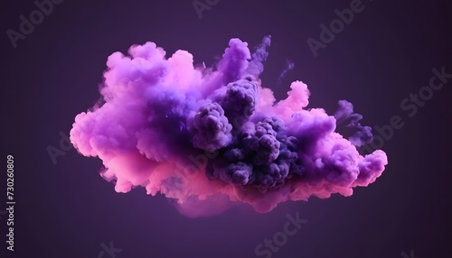 Abstract Purple explosion smoke isolated on a transparent background. Ai generate