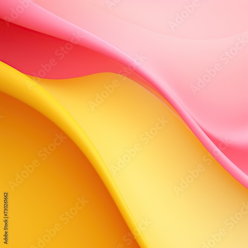 Abstract geometric background with waves, smooth gradient of pink and yellow. Desktop screensaver, wallpaper for smartphone, print