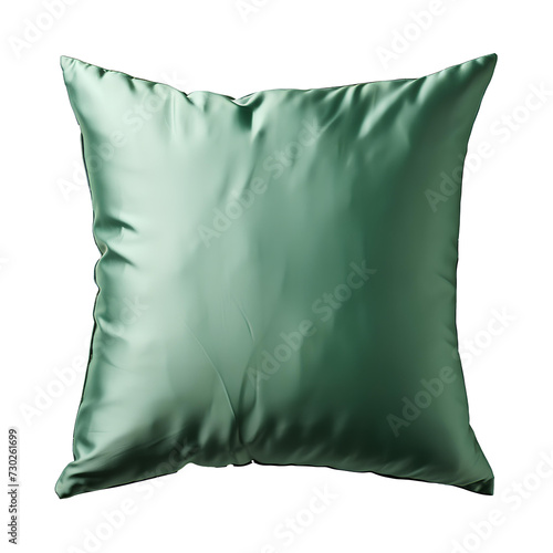 green pillow png. green cushion png. pillow top view. cushion flat lay isolated. silk satin pillow png