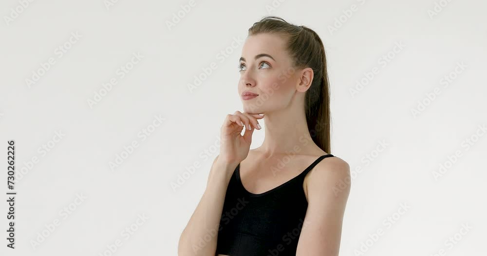 Young woman looking up and dreaming Young woman looking up and dreaming