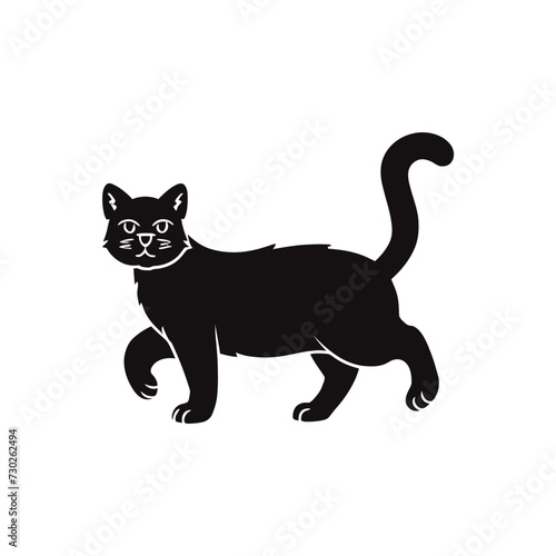 Persian cat vector silhouette