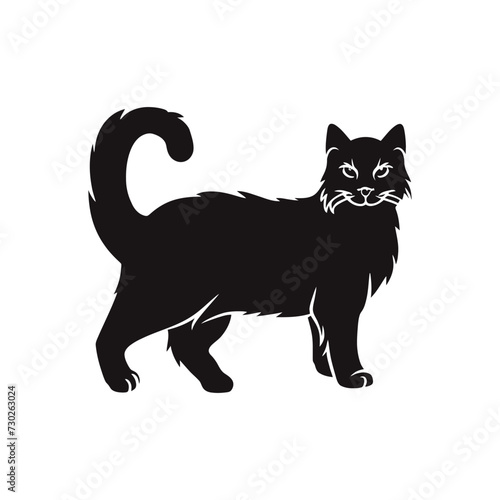 Persian cat vector silhouette