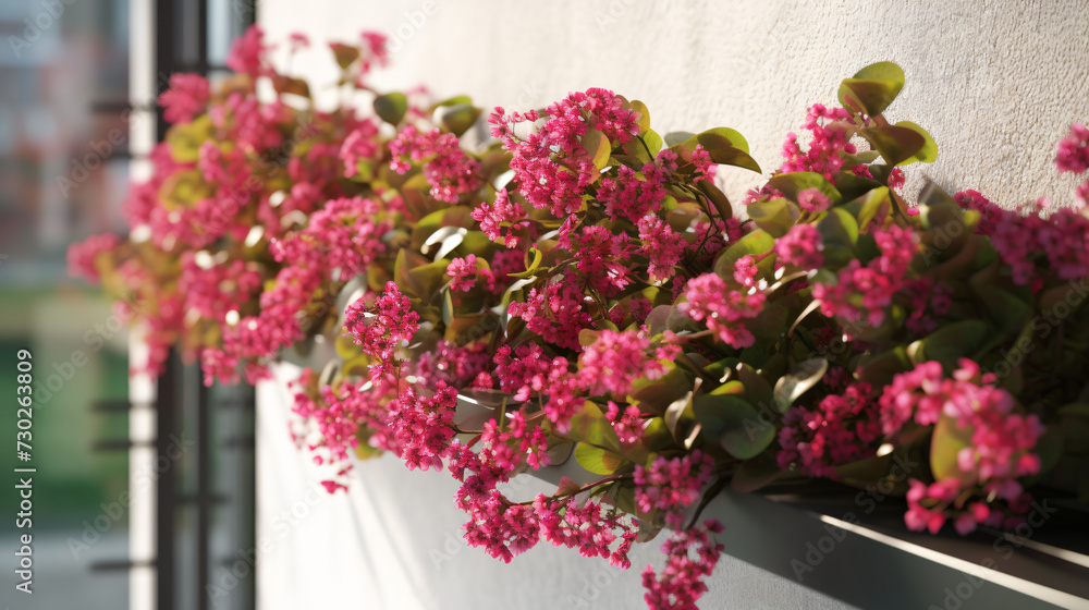 Kalanchoe cascading from a balcony. Kalanchoe cascading from a balcony.