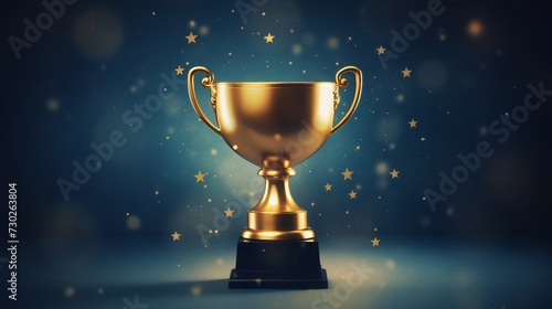 Golden champion cup. Neural network AI generated art © mehaniq41