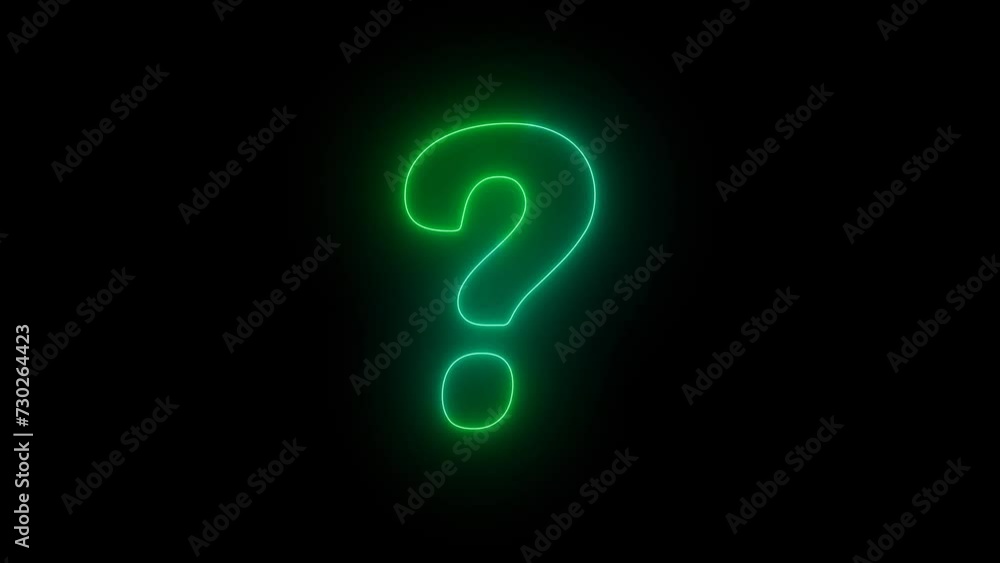 Bright question mark symbol animation. Neon question mark icon . Bright question mark symbol animation. Neon question mark icon .