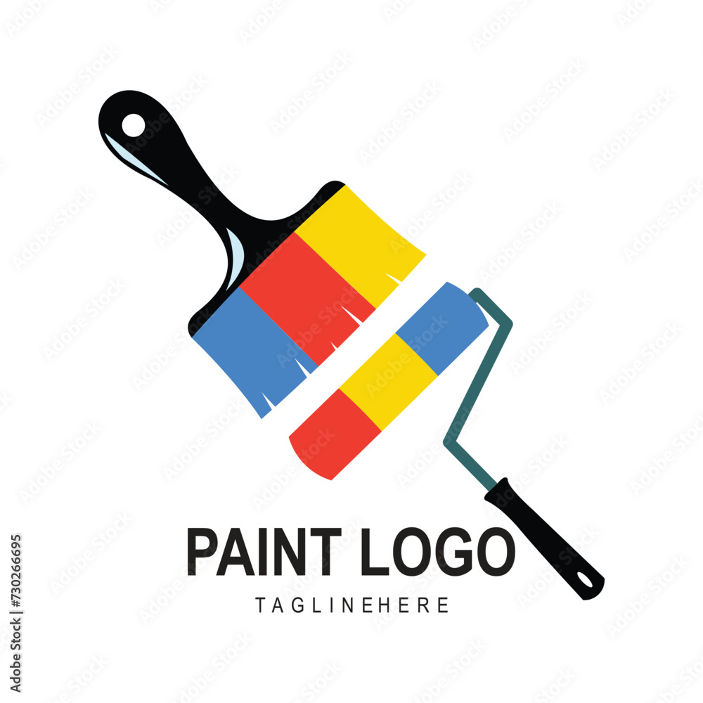 logo Vector paint roller logo design logo Vector paint roller logo design