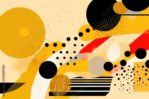 A Mustard poster featuring various abstract design elements  in the style of pop art
