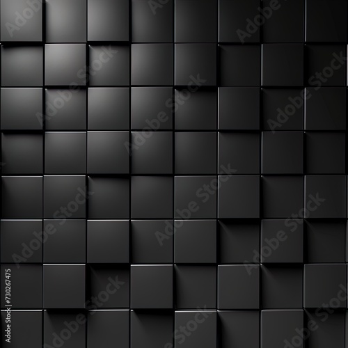 Abstract background with black square tiles, ai generative