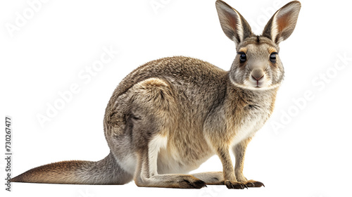 Close Up of a Kangaroo on a White Background