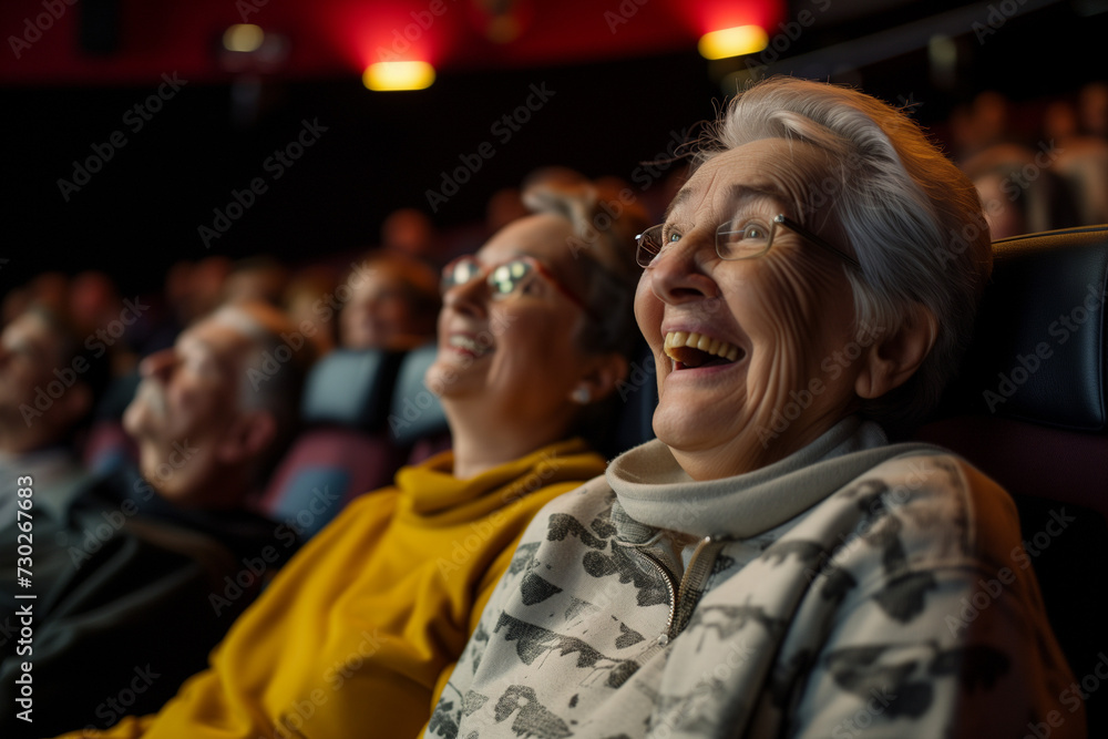 Elderly people enjoying the best of life at the cinema Elderly people enjoying the best of life at the cinema