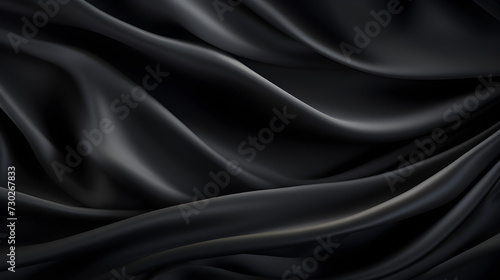 black satin background,, Black satin fabric background 3d rendering 