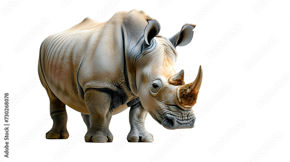 Rhinoceros on White Background