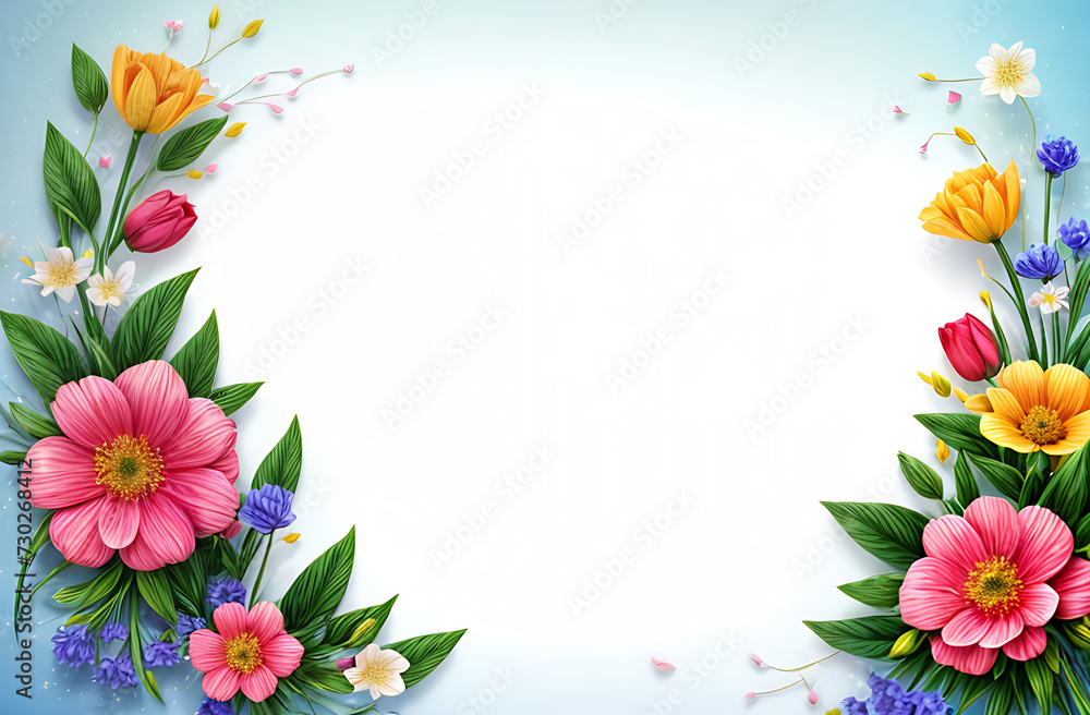 Fototapeta premium frame on flowers 
