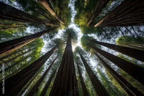 Towering trees forming a natural cathedral-like setting