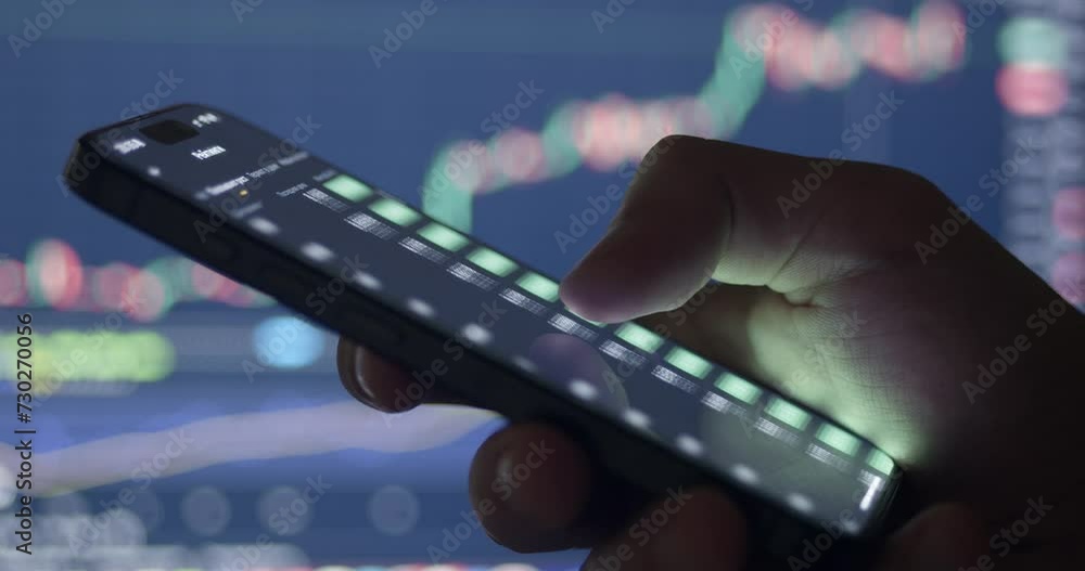 Hand holds phone for cryptocurrency trading Cryptocurrency earning potential blockchain technology. Ease of use and financial opportunities with cryptocurrency making pivotal tool in modern finance.