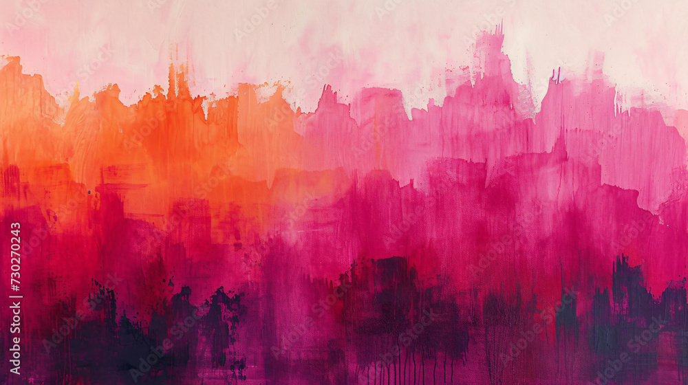 Sunrise pink to deep fuchsia gradient - obrazy, fototapety, plakaty 