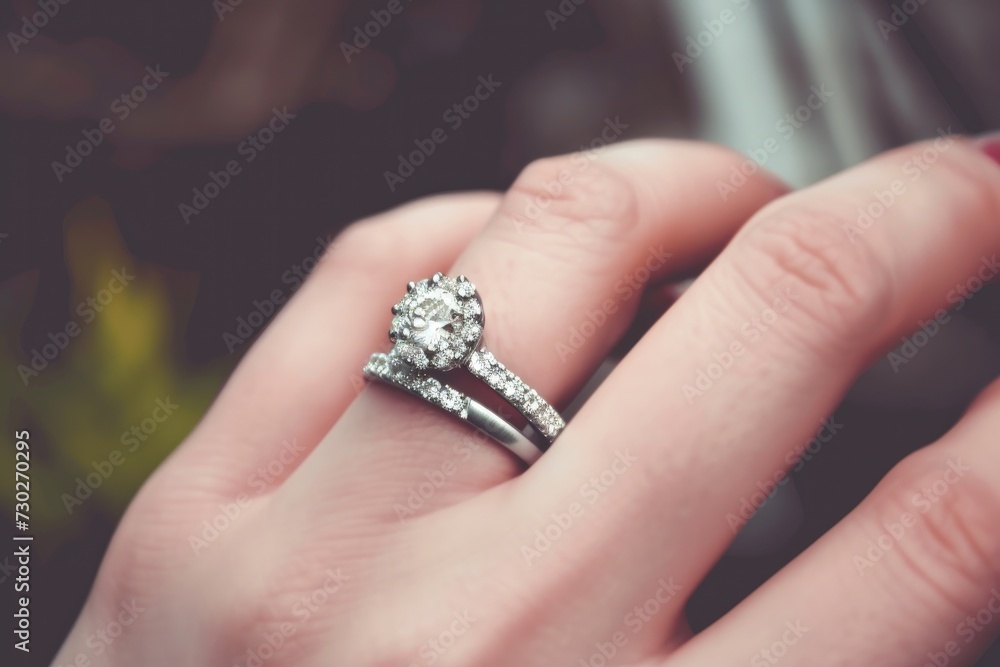 Beautiful moment when an unmarried girl gets an engagement ring and wears that diamond ring proudly Generative AI Beautiful moment when an unmarried girl gets an engagement ring and wears that diamond ring proudly Generative AI