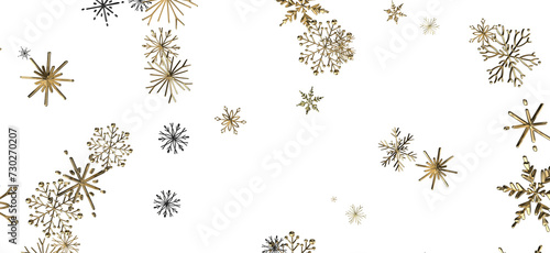 Gentle Snow Drift: Mind-Blowing 3D Illustration of Falling Holiday Snowflakes