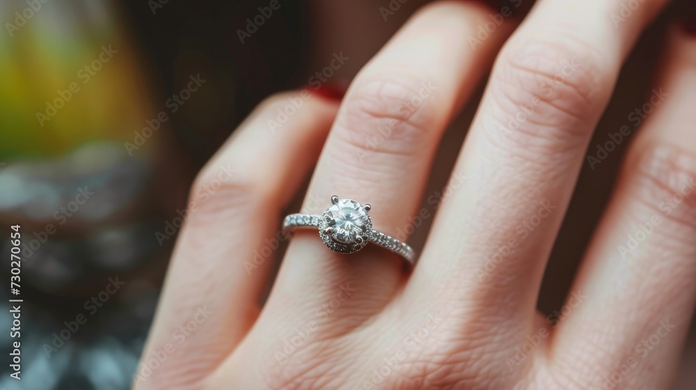 Beautiful moment when an unmarried girl gets an engagement ring and wears that diamond ring proudly Generative AI Beautiful moment when an unmarried girl gets an engagement ring and wears that diamond ring proudly Generative AI