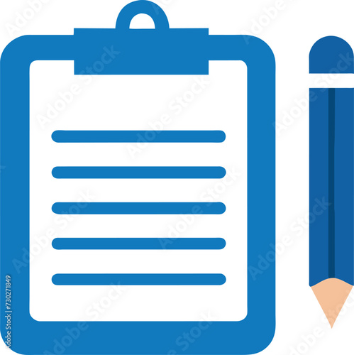 squared sheet that says and a pencil, as if attendance were being passed, icon