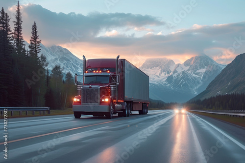 Highway Harmony: Double Exposure Truck Elegance