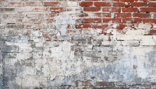 Weathered brick wall with rough, old fashioned pattern creates rustic backdrop generated by AI