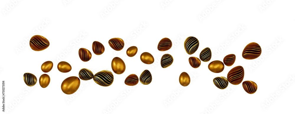 3d render illustration. Set of chocolate easter eggs 3d render illustration. Set of chocolate easter eggs
