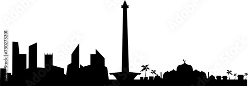 Jakarta Indonesia city skyline silhouette 