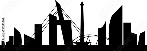 Jakarta Indonesia city skyline silhouette 