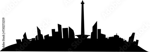 Jakarta Indonesia city skyline silhouette 
