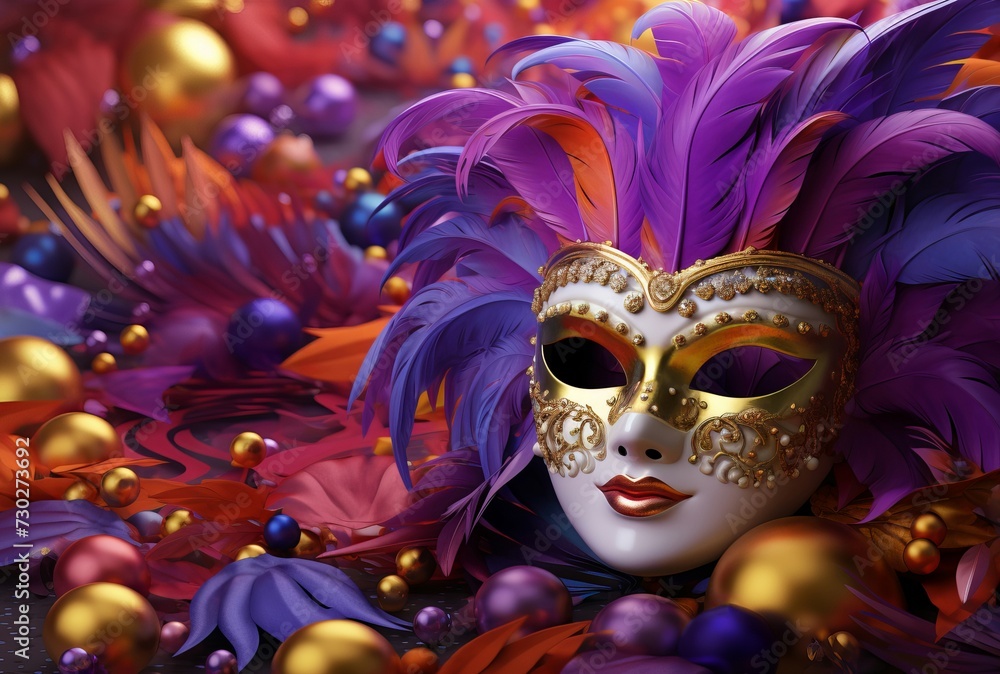 Joyous Mardi gras carnival day. People travel. Generate Ai