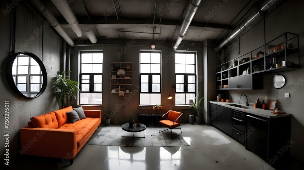 Photo inspiration: Industrial Oasis Loft Style Studio Apartment With Urban Chic Aesthetic Photo Inspiration