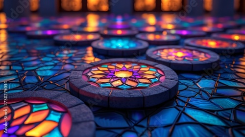 Andalusian Oasis: Synthwave Coasters with Umayyad Tile Inlays photo