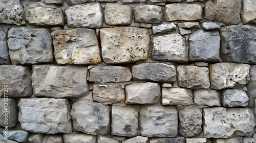 Stone Wall Constructed With Rocks and Cement