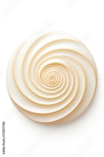 Ivory round circle isolated on white background