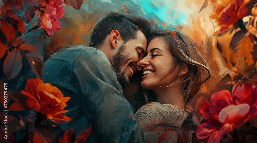 a happy couple being very in love generative ai a happy couple being very in love generative ai