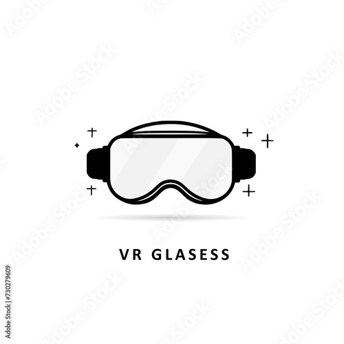 Virtual reality (VR) glass icon - flat design